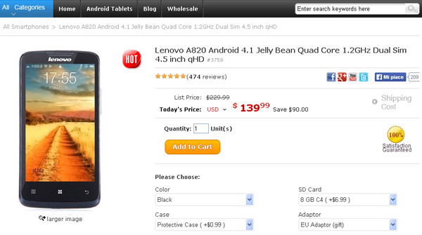 Lenovo A820 - EtoTalk