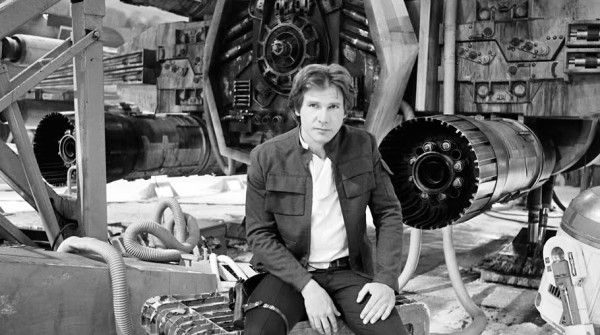 Harrison Ford in un momento di relax sul set